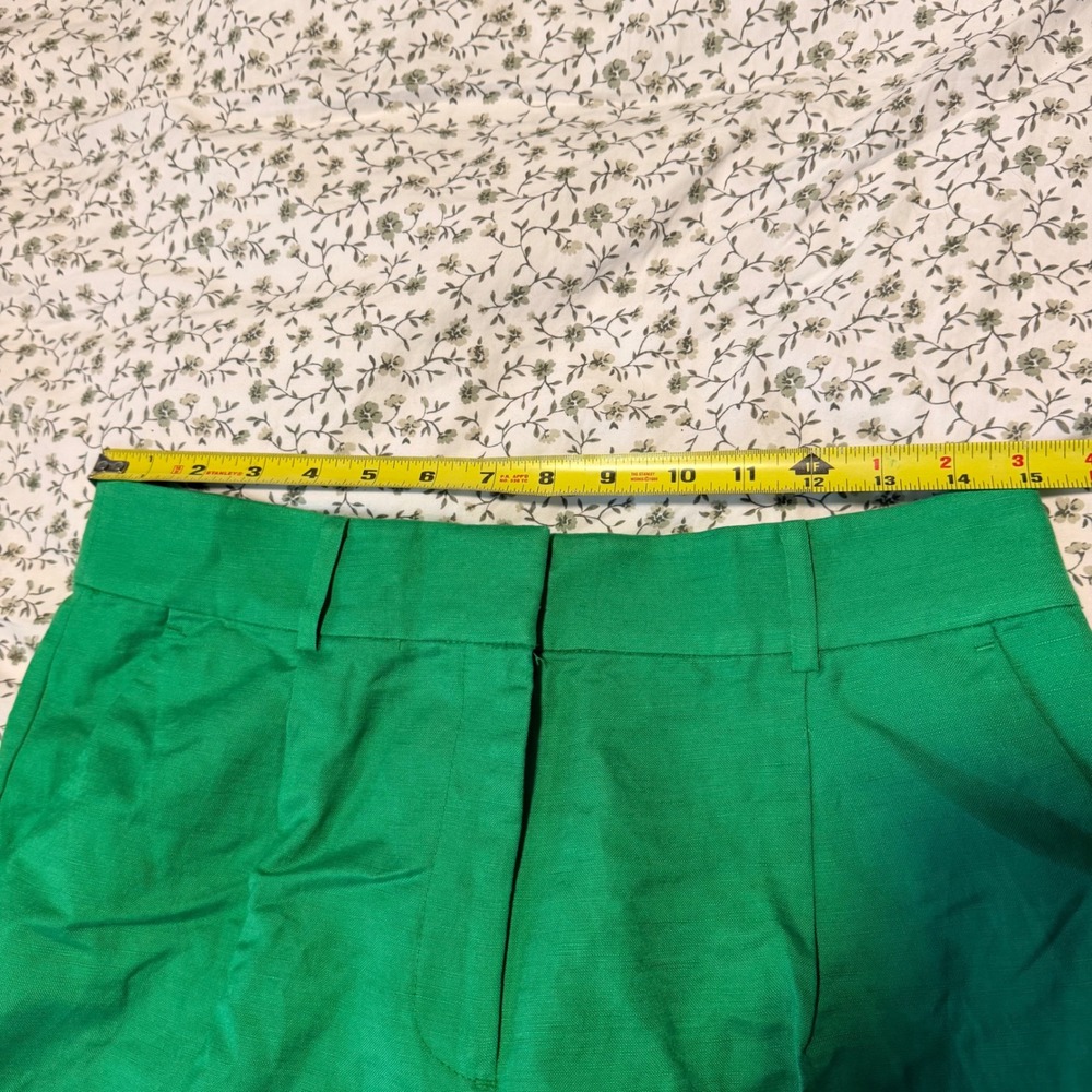 New LOFT Womens 6 The Peyton Trouser Green Linen Blend Wide Leg Boho Career Vaca - Picture 5 of 7
